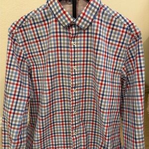 Bugatchi Men's Multicolor Checkered Button Down Shirt